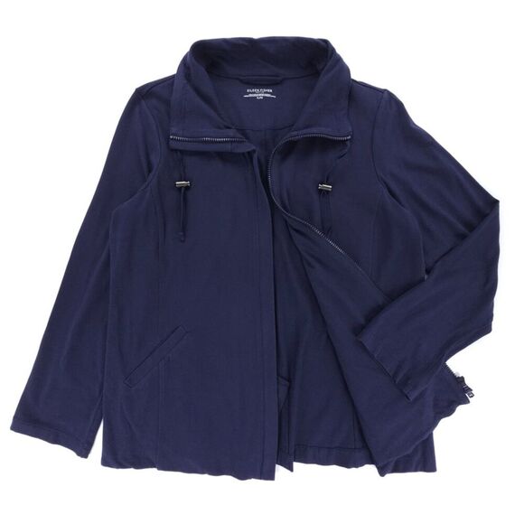 EILEEN FISHER Organic Cotton Jersey Knit Utility Jacket Athleisure Quiet Luxury - Picture 1 of 7